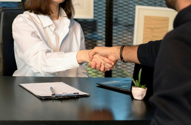 Brand partnership handshake