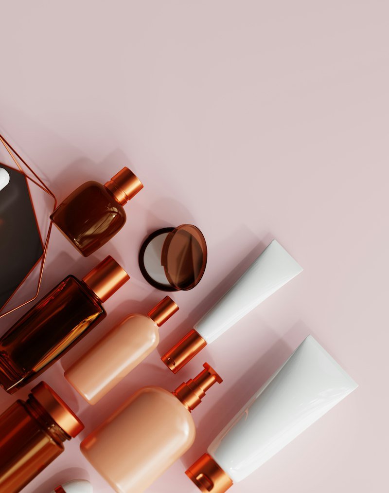 Beauty product flatlay